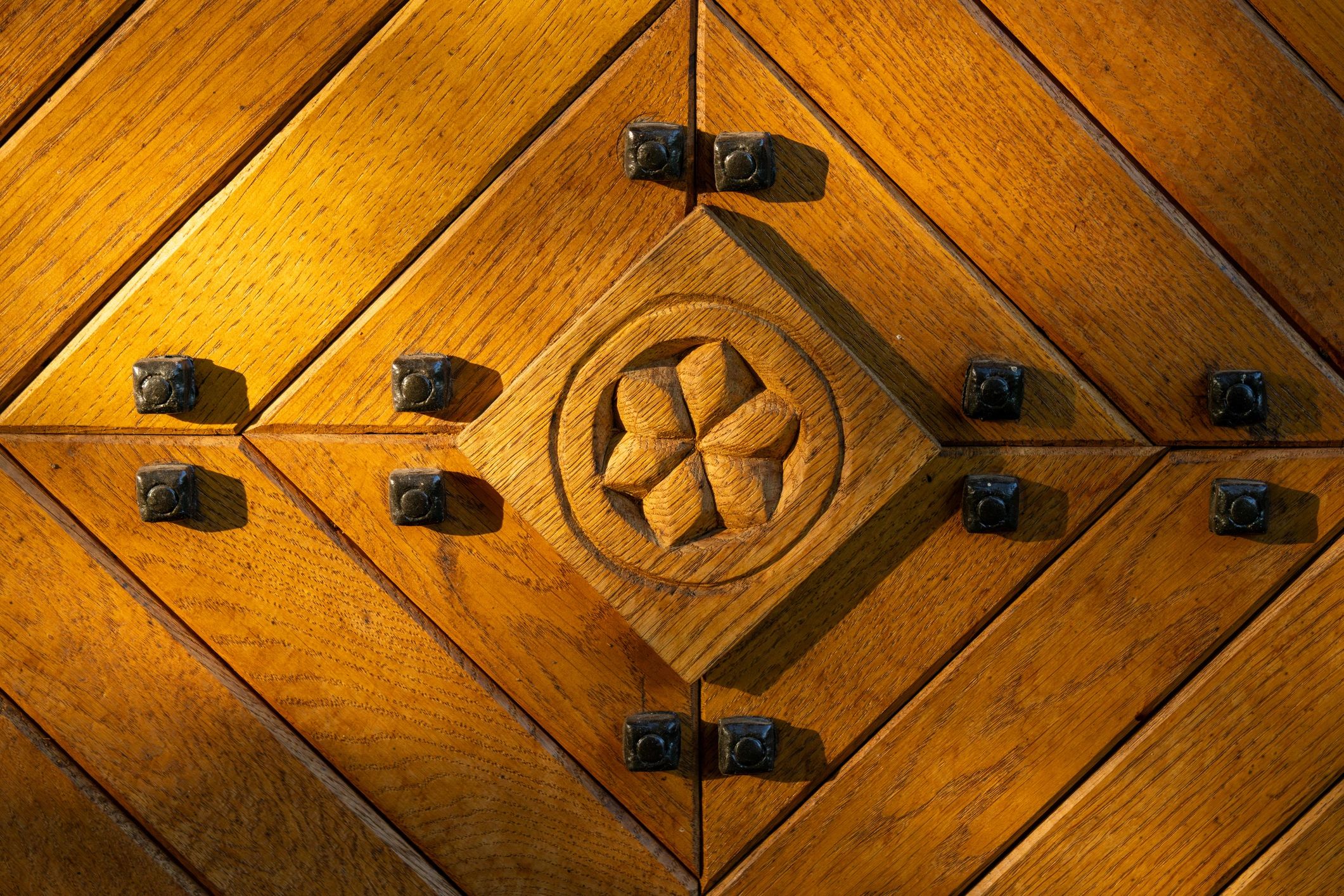 Ornate wooden door panel showing craftsmanship